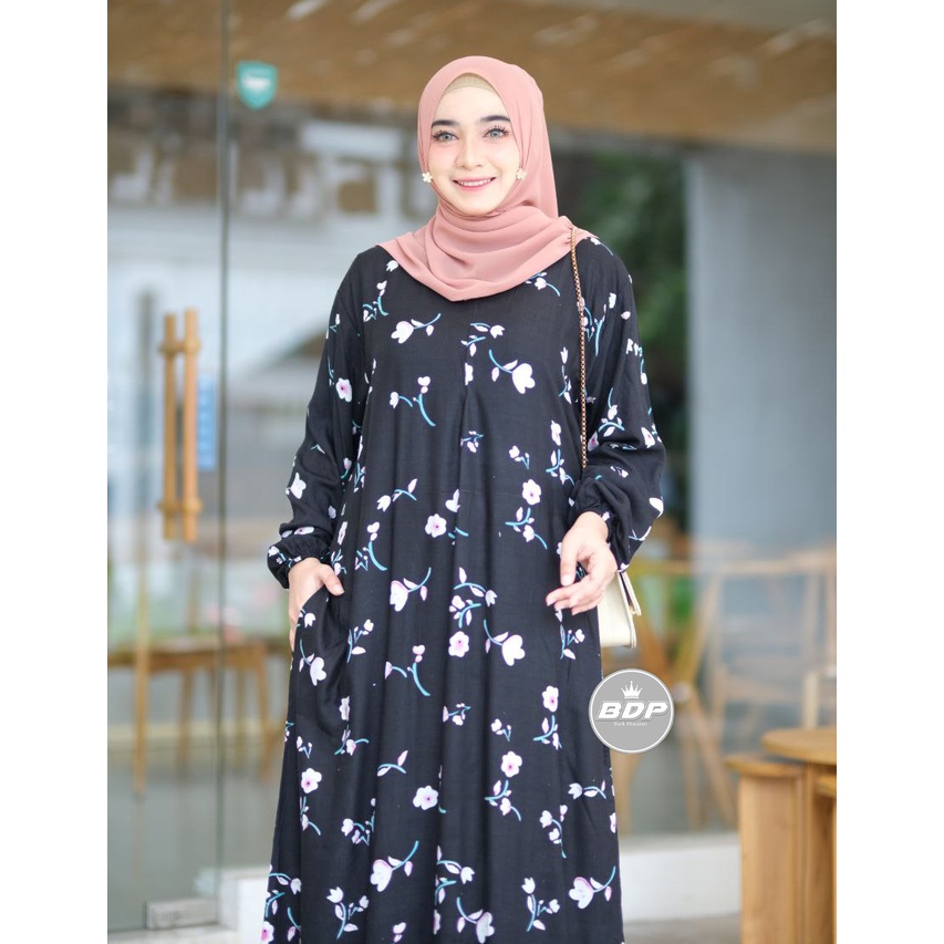 DIANPUTRI DASTER ARAB | GAMIS JEJE | RAYON SUPER GRADE A ORI MODEL RESLETING DEPAN BUSUI & BUMIL LD 110-4