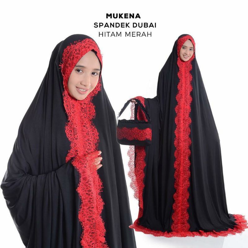 Mukena Dewasa Spandek Dubai Terusan Renda | Pusat Grosir Mukena Jumbo Murah