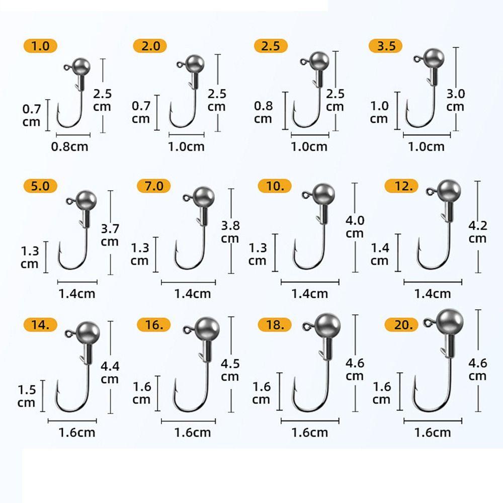 Lanfy Memimpin Kepala Kait 50 Pcs/pack Tajam Warna Primer Memancing Ikan Gurame Kait Lapisan Karbon Tinggi Umpan Lembut Fishhooks Offset Fishhook
