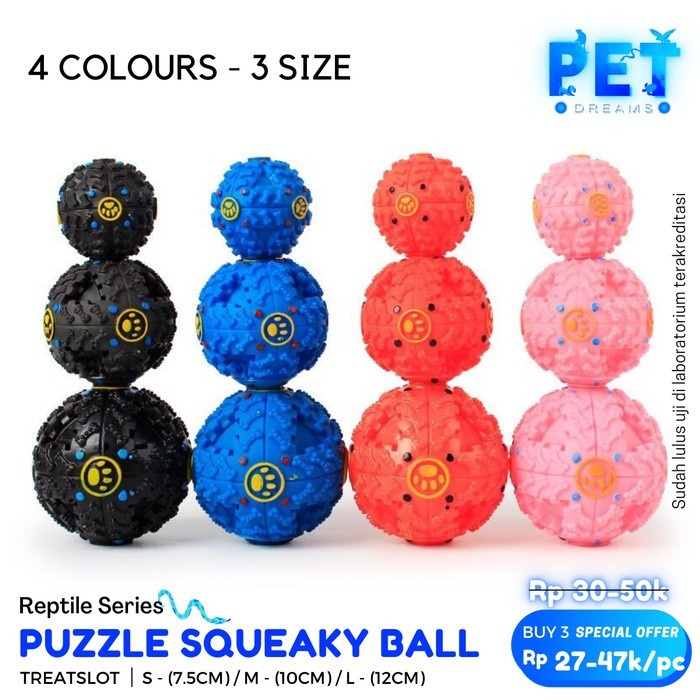 MAINAN ANJING BUNYI BOLA GIGITAN SELIP MAKANAN SQUEAK DOG BALL FUN TOY