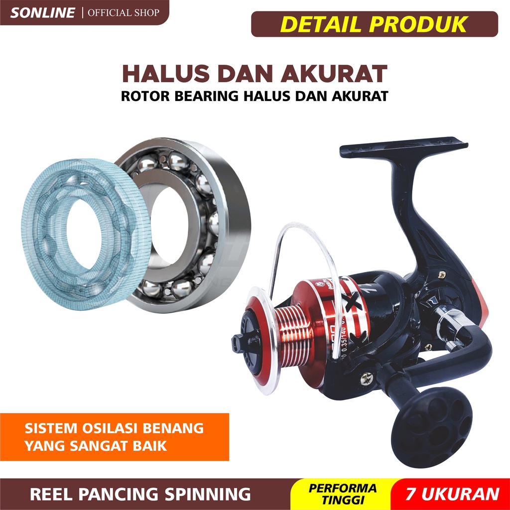 SONLINE Reel Pancing Rell Rill Pancing Katrol Kerekan Pancing Fishing Reel Spool Metal Aluminium HA