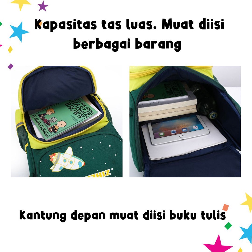 [MTOYS] Free Tempat Pensil - Tas Ransel Anak Sekolah Karakter Imut dan Keren Warna Cerah Kualitas Premium -M0210