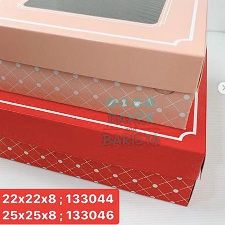 

Dus Kue murah cantik Red/Pink - box kemasan kue - cake box 22cm / 25cm - MERAH PER10PCS, 25CM