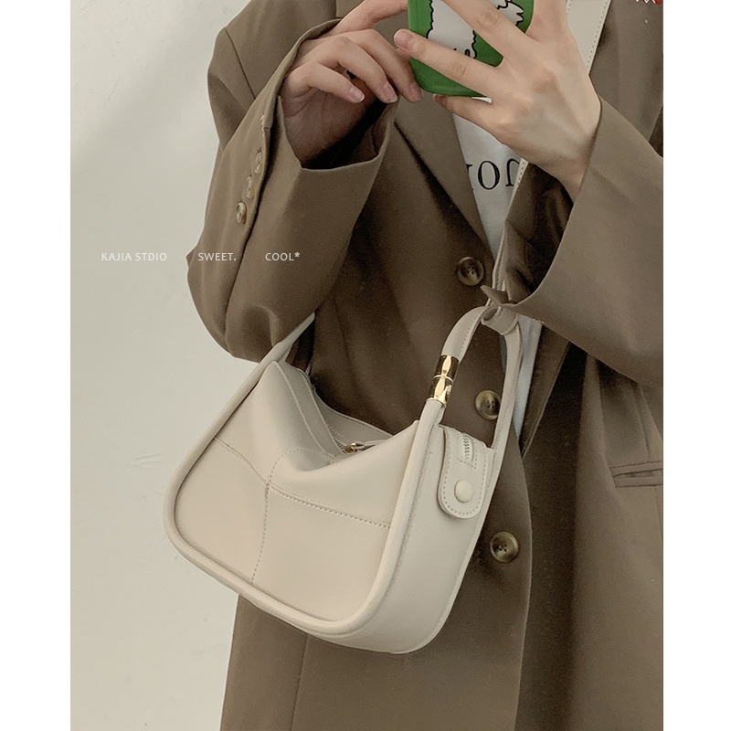 Suhao Retro Tas Ketiak Wanita Musim Panas 2022 Baru Fashion Trendi Portabel Tas Keranjang Sayuran All-Match Messenger Bag Bucket Bag