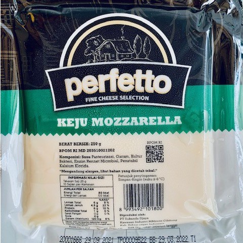 

PROMO!!!! KEJU MOZARELLA PERFETTO KEMASAN 250gram