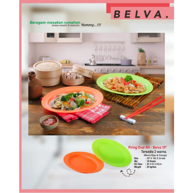 ( 6pcs )Piring plastik oval/lodor belva Kh