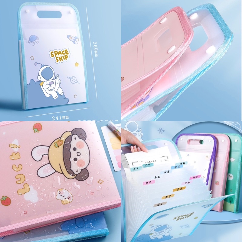 

cute multi layer folder map organizer tempat penyimpanan file kertas paper organizer RB9