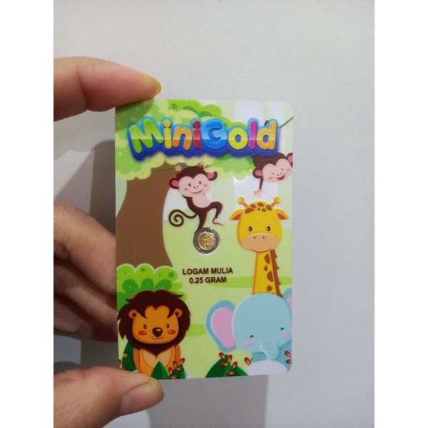 MiniGold Lion Series 0.25 gram | emas batangan | logam mulia murni 24 karat | fine gold 99.99%