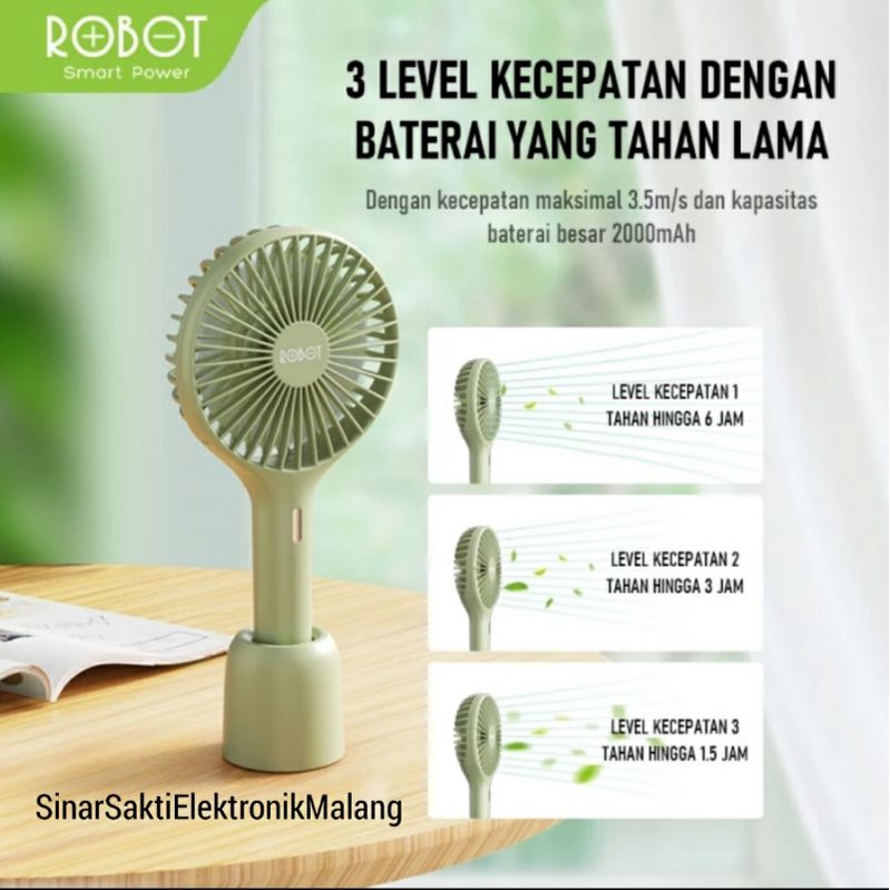 Kipas Angin Robot RT-BF17 Mini Fan Portable Tangan Cas USB