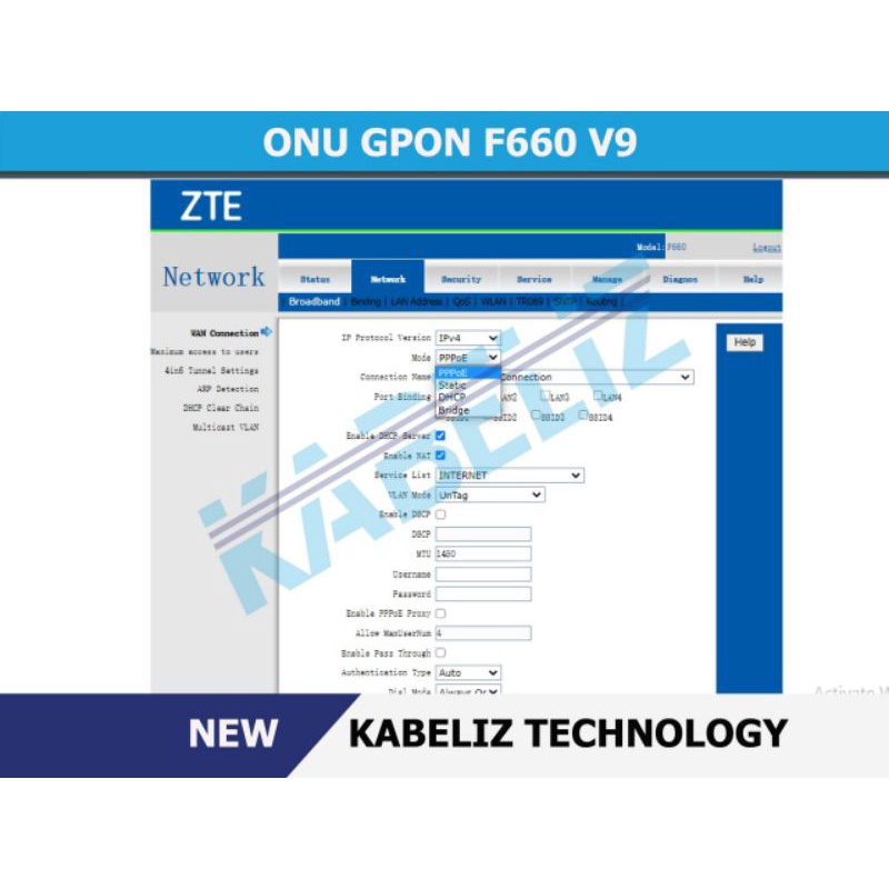 ONU GPON ZTE F660 ANTENA LUAR MODEM WIFI ROUTER ZTE SUPPORT BRIDGE ONT MURAH