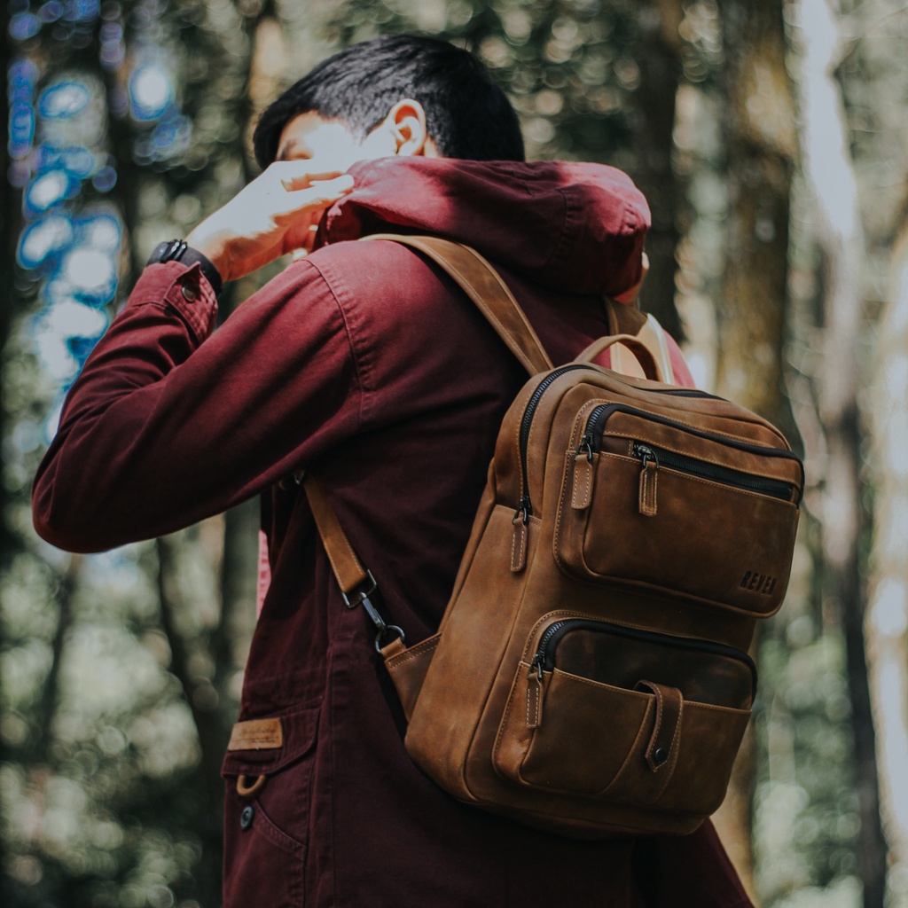 REVEN LEATHER - Tas Punggung Ransel Osiris Backpack Pria Kulit Sapi Asli Tas Terbaru Branded Kekinian Best Quality Ransel Premium