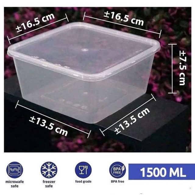 Box Container SQ Thinwall 1500ml+tutup isi 10