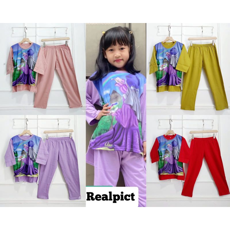 Set Cel Combed Anak Sublim//Setelan Kaos Anak//Baju Sublim anak