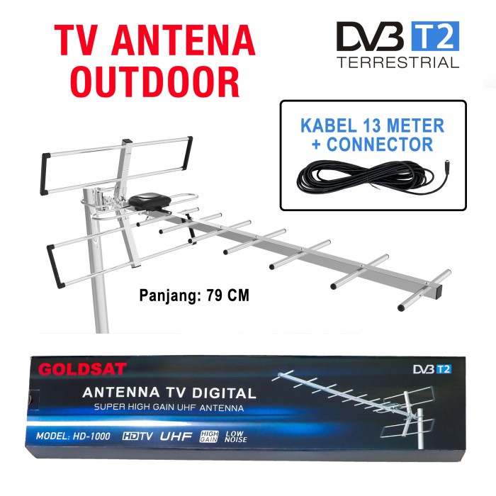 Antena Tv Digital Outdoor Goldsat Hd-1000 / Antena Tv Luar