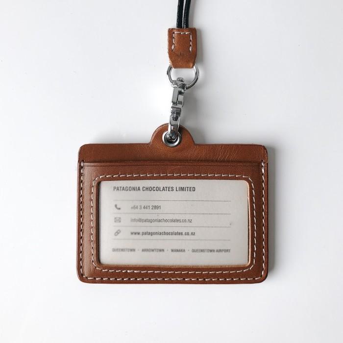 

ID Card Holder Lanyard genuine leather