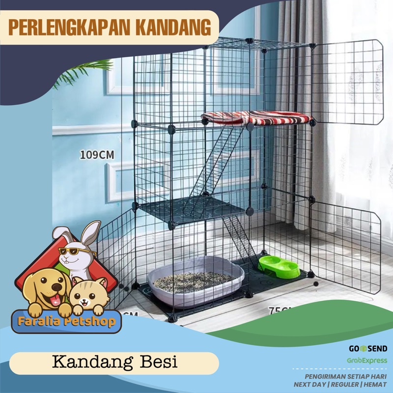 Kandang Besi Lipat Portable Kucing Anjing Cat Dog Box Custom