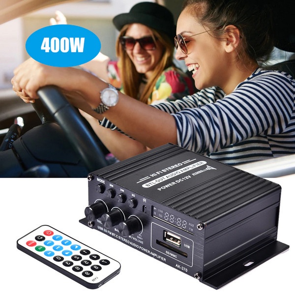 Hi Fi Stereo Audio Amplifier Bluetooth DC 12V 400W - AK370 - Black