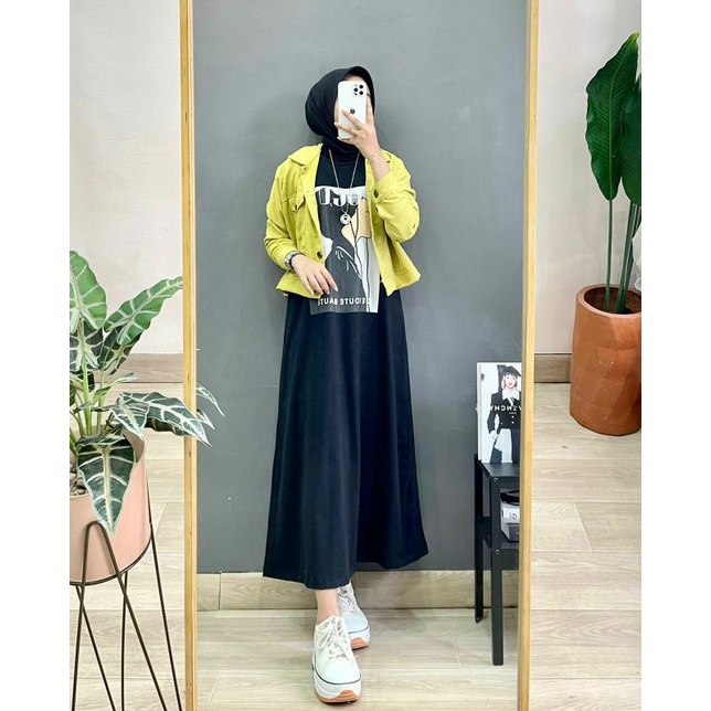 Vogue Set, SETELAN MIDI DRESS WANITA CANTIK FIT XL LD 110 TERMURAH OOTD KEKINIAN MODIS