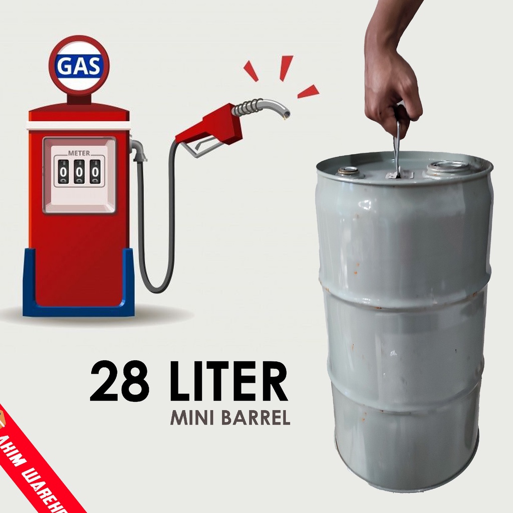 Mini Drum Besi Penyimpanan Cairan Bensin Solar Minyak Dan Sejenisnya