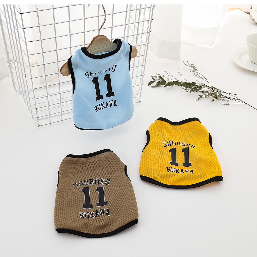 Rompi Olahraga Breathable Motif Kartun Ukuran XS-2XL Untuk Anjing / Kucing