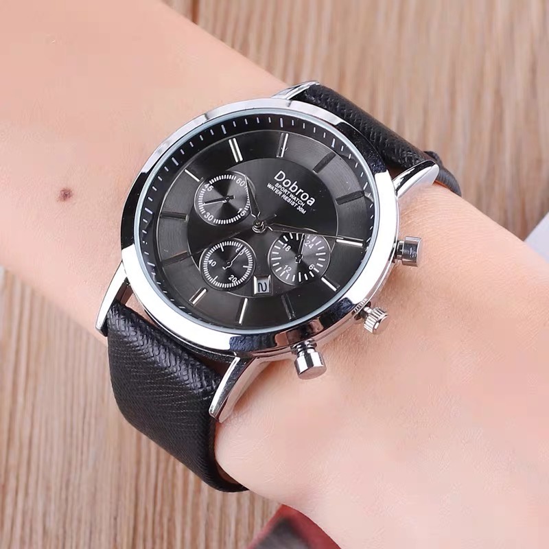 Jam Tangan Pria Anti Air Premium Leather Original Chronos Premium Leather Tebal Tanggal aktif Keren Milenial