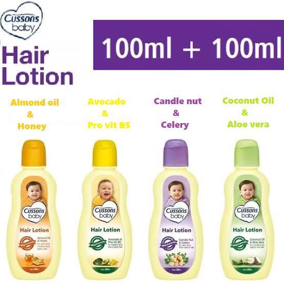 Cussons Baby Hair Lotion 100ml+100ml &amp; 50ml+50ml / Cusson Minyak Rambut