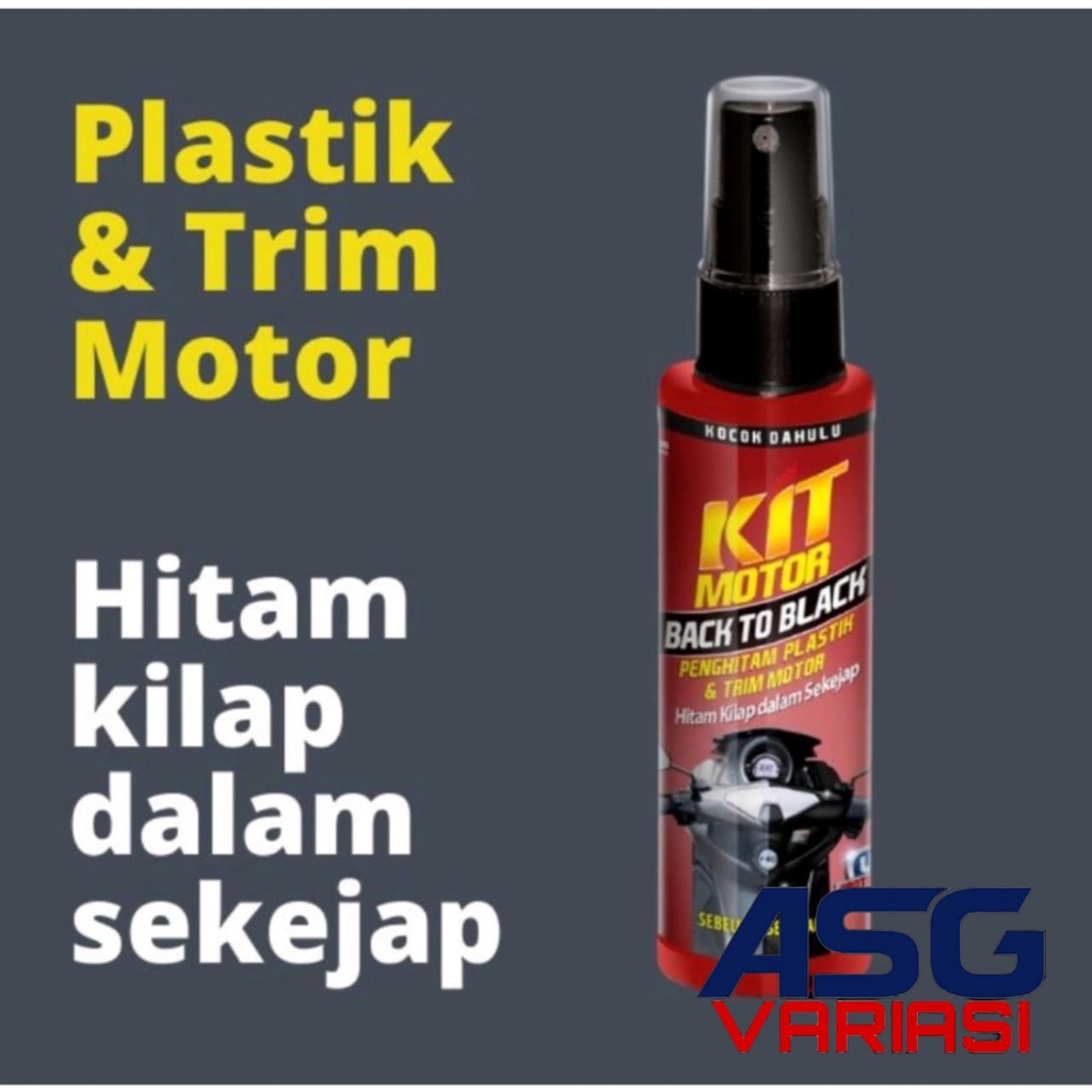 KIT MOTOR BACK TO BLACK TRIM RETORER 115 ML PENGHITAM PLASTIK RIM MOTOR