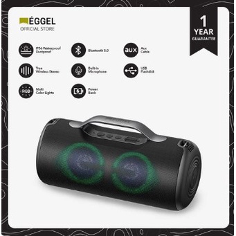 Eggel Elite XL 2 Waterproof Portable Bluetooth Speaker with RGB Light