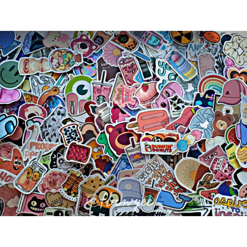 

[105 pcs STIKER] [50 STICKER] RANDOM | STICKER AESTETHIC | STIKCKER CUTE | STICKER TUMBLR | STICKER DIARY, DLL