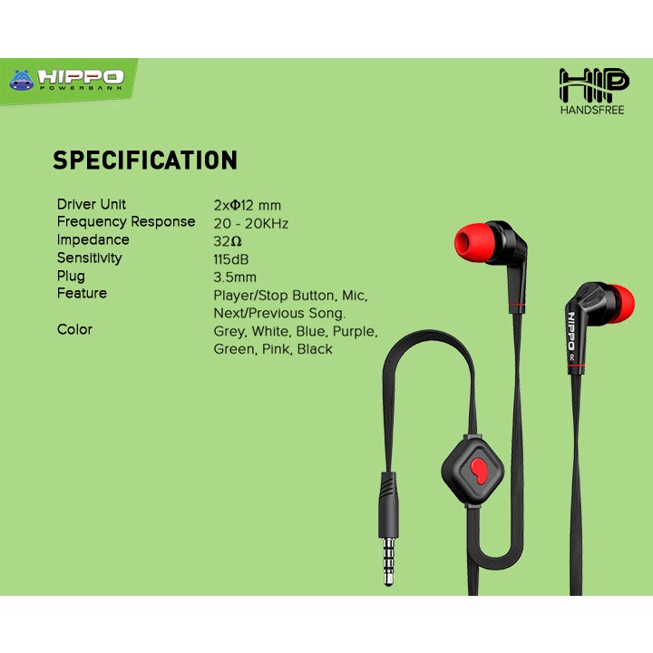Hippo Hip Super Bass Handsfree Headset