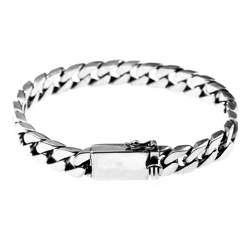 Gelang Rantai Hypoallergenic Bahan Stainless Steel Gaya Punk Untuk Pria Dan Wanita