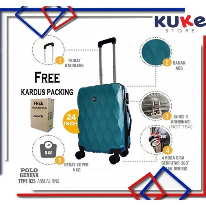 [FREE KARDUS] Koper 24 Inch Polo Geneva Type 025 Ukuran Kabin - Koper