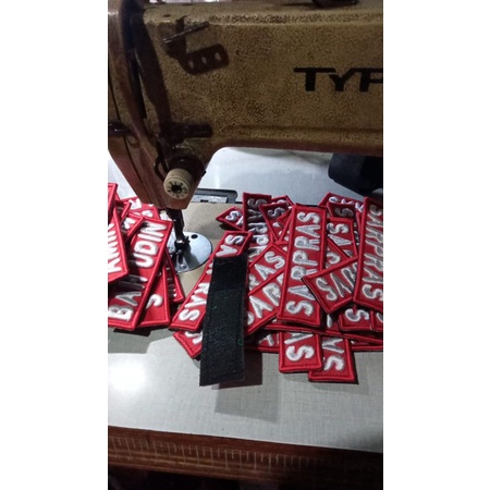 BORDIR NAMA TAG VELCRO/PEREPET TIMBUL