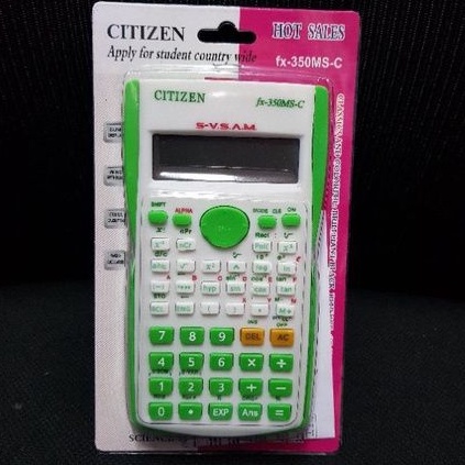 KALKULATOR SCIENTIFIC CITIZEN FX-350MS pink biru blue hijau green calculator ilmiah anak sekolah sin cos tan  2 line baris