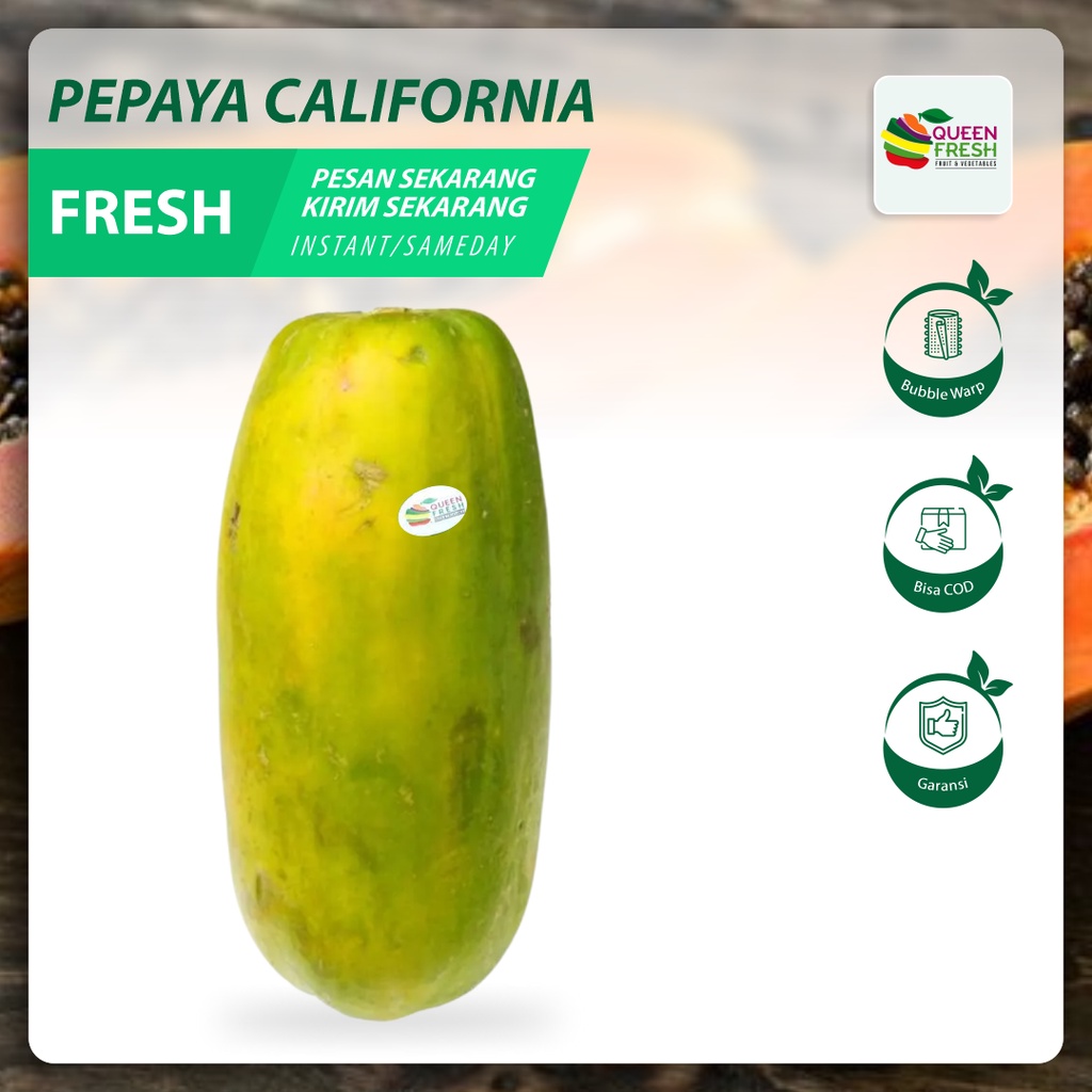 

Queenfresh Buah Buahan Pepaya California Segar Fresh Semarang 1200 gram gr