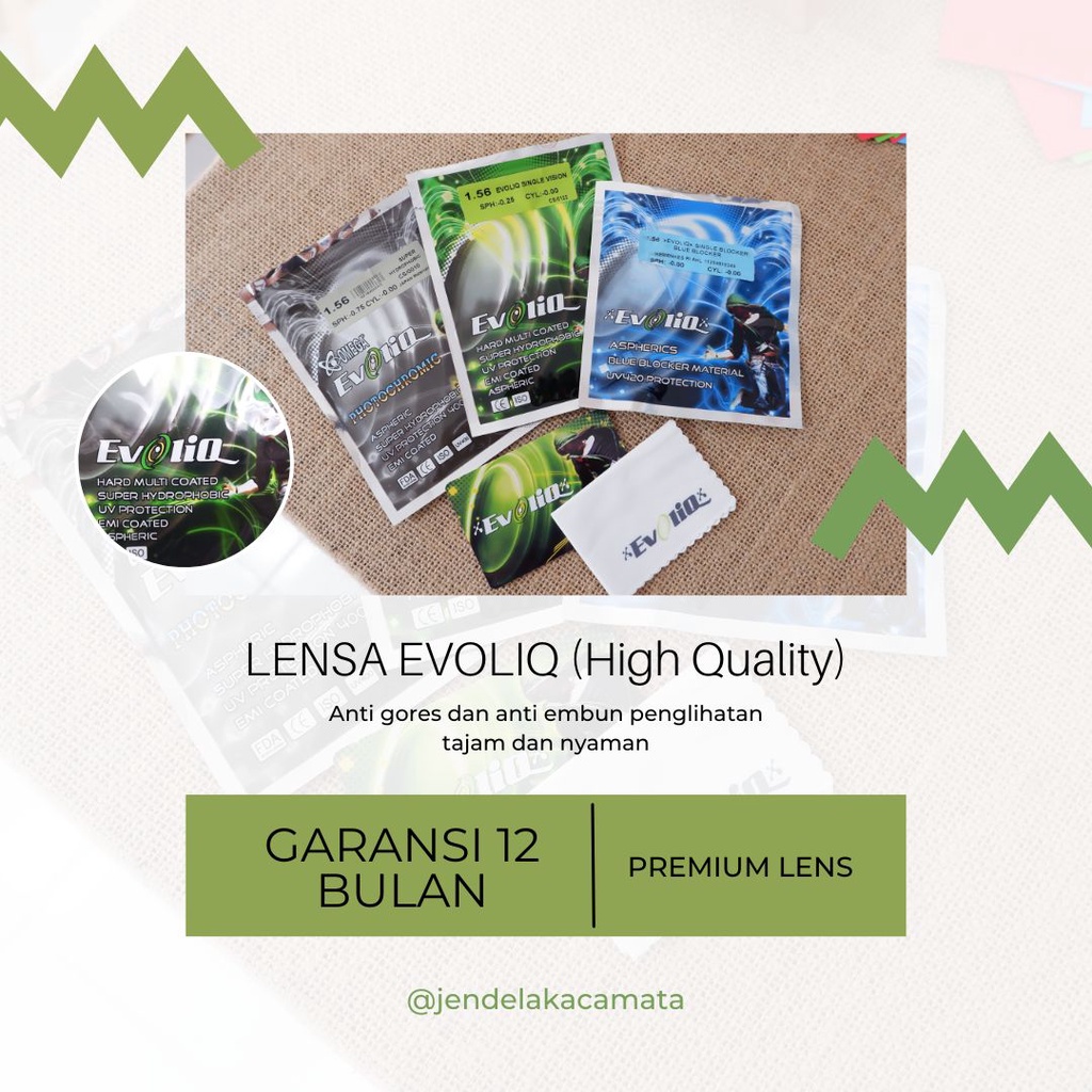 Lensa evoliq omega high quality | minus silinder blueray antiradiasi photocromic anti gores anti emb