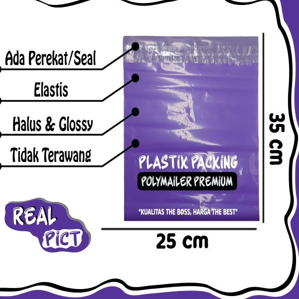

POLYMAILER 25X35 UNGU LILCAC PREMIUM LANGSUNG PABRIK TEBAL DAN HALUS