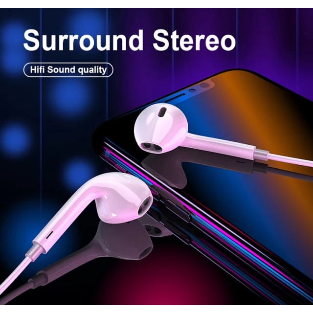 Headset Qualitas Super AAA《AROVER RV 204》Earphone Headset In Ear + Volume Control HD Music Super Jernih - Garansi