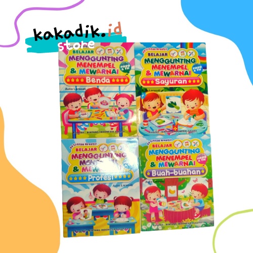 

Buku Aktifitas Kreatif Belajar Menggunting, Menempel dan Mewarnai untuk PAUD dan TK