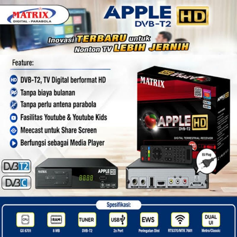 SET TOP BOX APPLE MATRIX MERAH