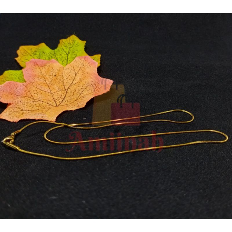 Kalung Titanium Model Casandra Pipih - Kalung wanita Kekinian - Kalung Model Emas