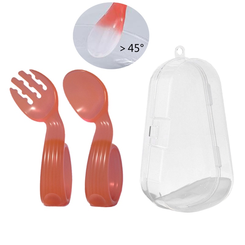 Mary Self Feeding Utensil Easy Grip Toddler Cutlery Kit Sendok Penyapihan &amp; Makan Bayi Balita Anak Cemara