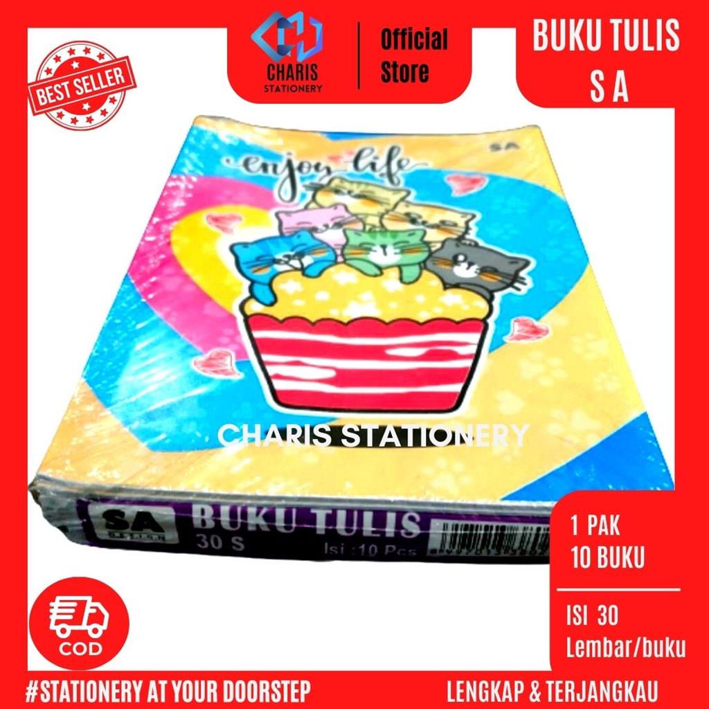 

CHARIS STATIONERY - Buku Tulis SA Isi 30 Lembar (10 Buku/Pak)