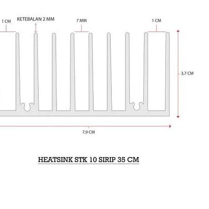 Heatsink 10 Sirip 30 CM / Heatsink Pendingin 30CM 10 Sirip - Tebal