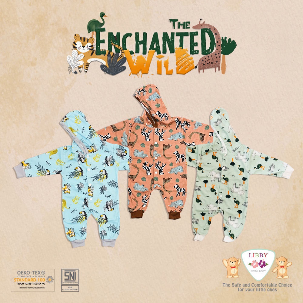 Libby Baby Jumpsuit Topi Buka Kaki Motif BABY COLLECTION/SUMMER GAMES - LIBBY Hello Sunshine - Baju bayi/Libby The Enchanted Wild