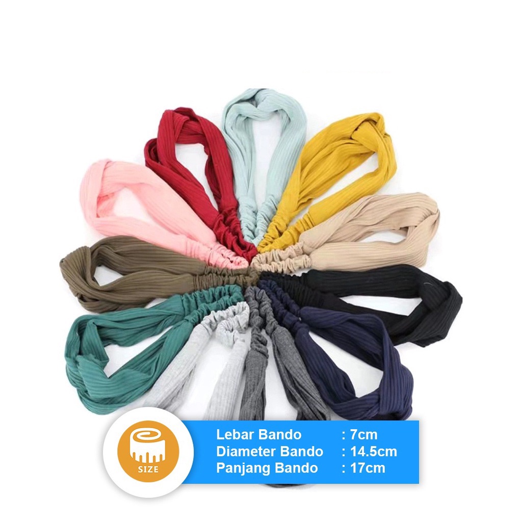 Bando Wanita Simple Korean Style / Bandana Simpul Fashion Wanita Bandana Rajut Bentuk Silang Aksesoris Rambut Wanita Bando Silang MatteTwist Headband