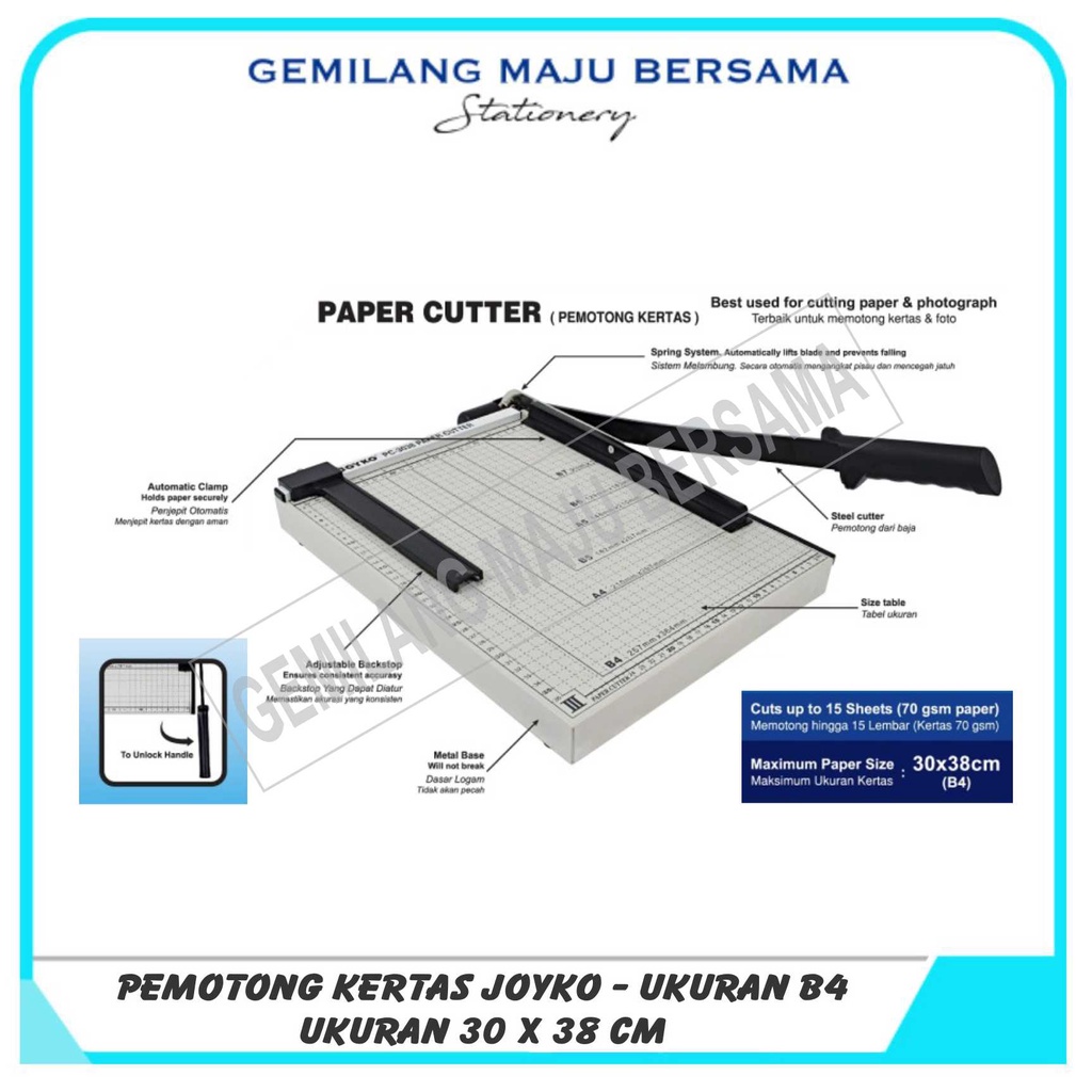 

Pemotong Kertas / Paper Cutter Joyko PC-3038 (B4)
