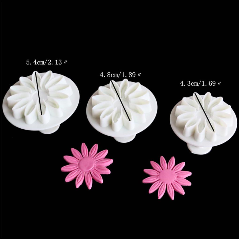 3 Pcs Plunger Cetakan Kue Permen Sugarcraft Modelling Molud Dapur Rumah Bakeware Bunga