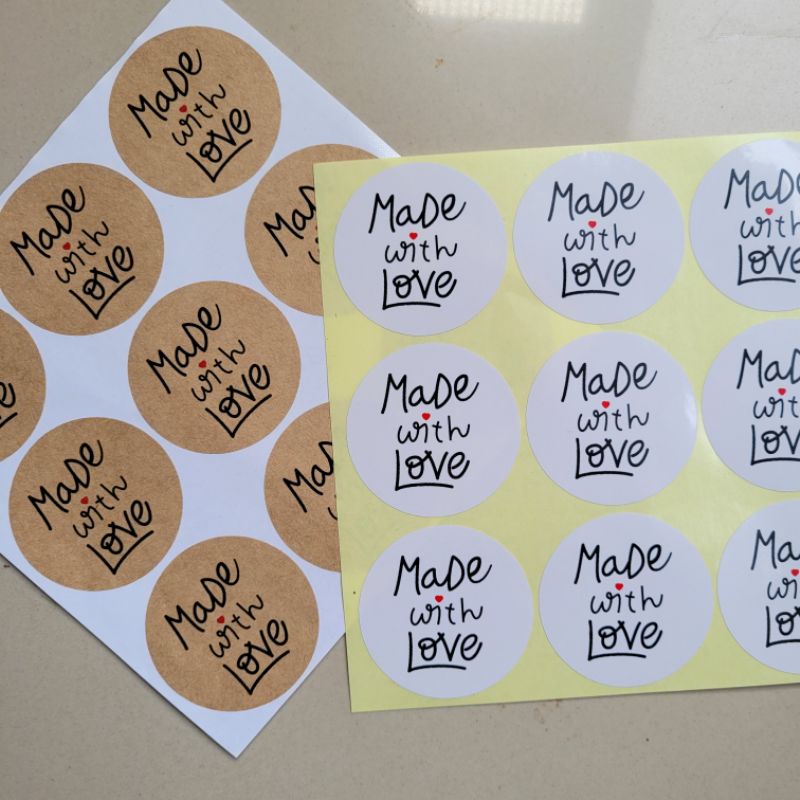 

Sticker Segel Bulat Made With Love 4,7 cm | Stiker Chromo / Kraft