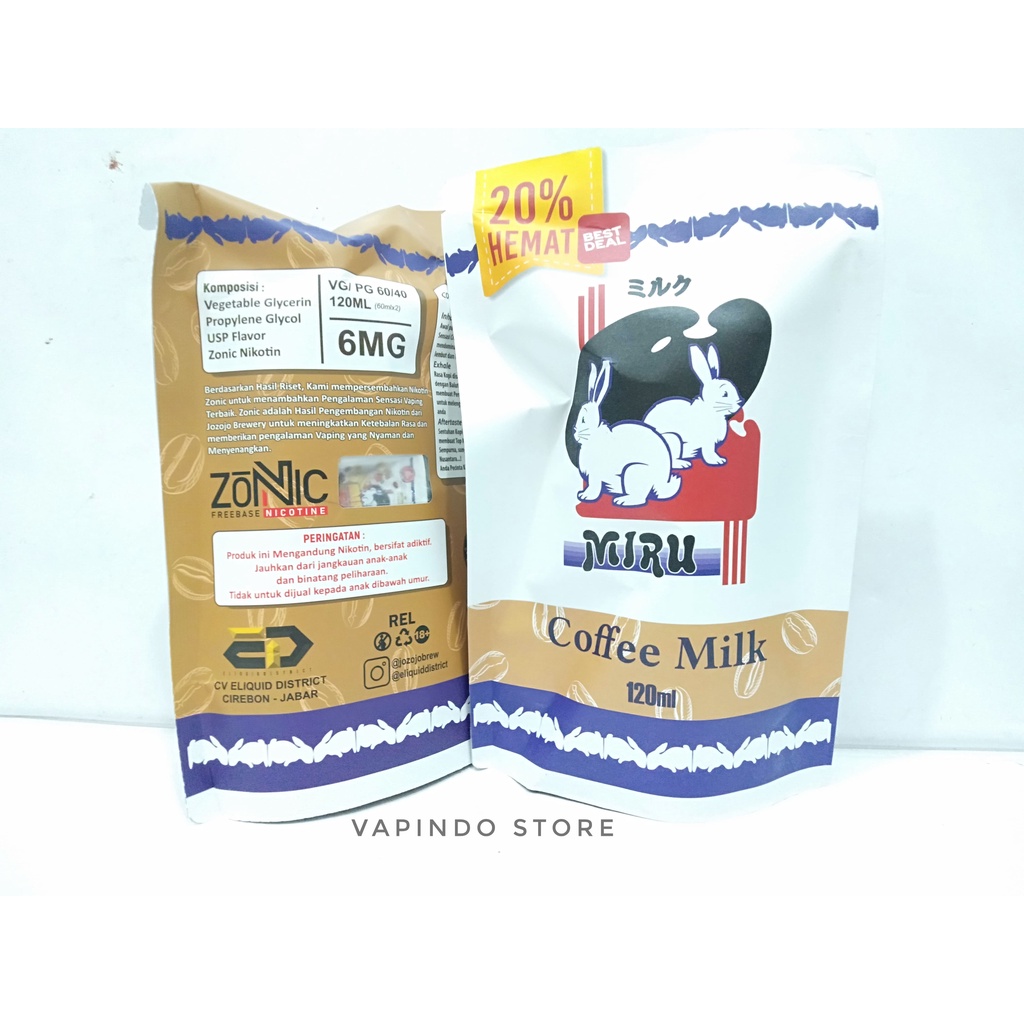 NIC 6MG MIRU COFFEE MILK 60ML BY JOZOJO